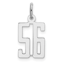 Sterling Silver/Rhodium-plated Elongated Number 56 Charm QES56