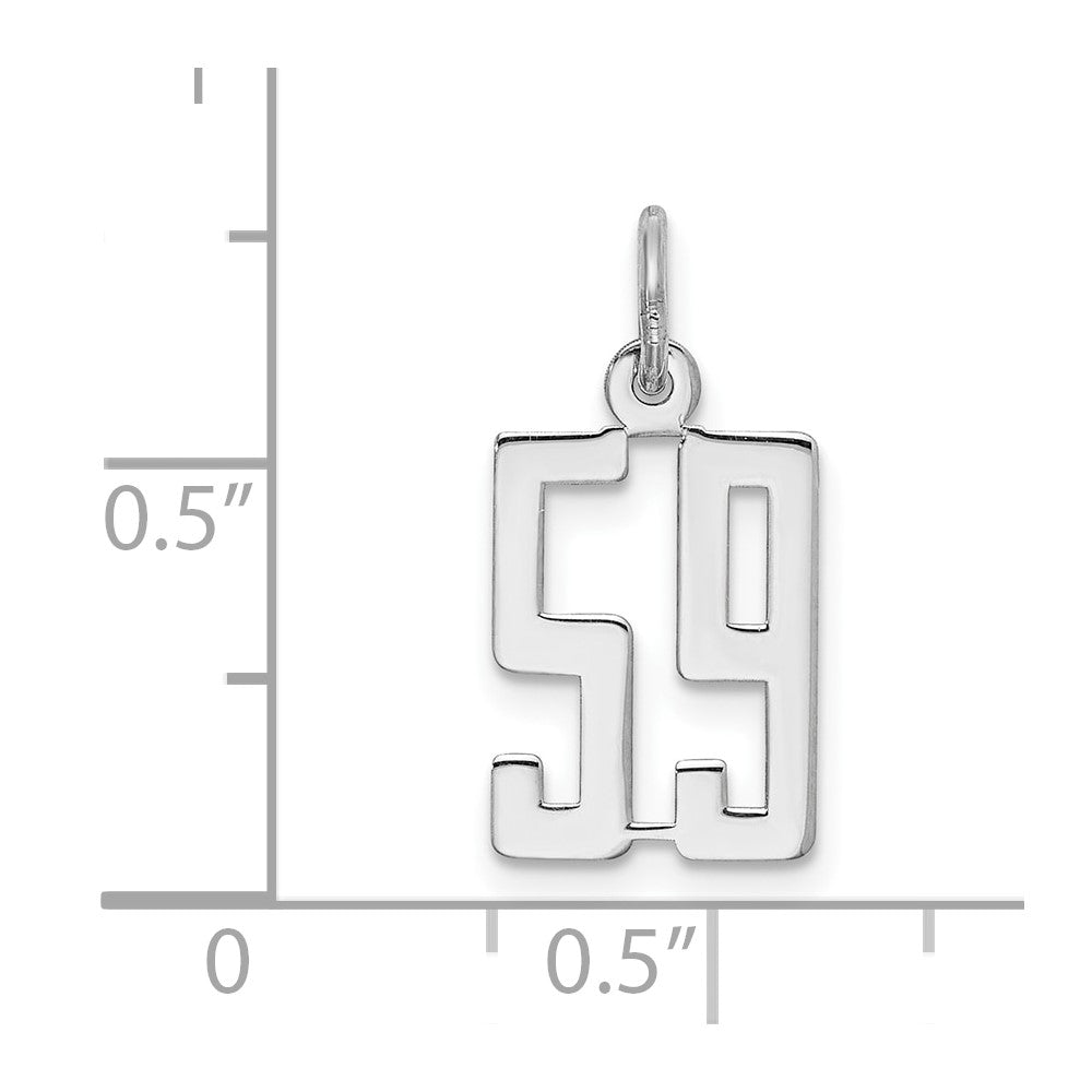Sterling Silver/Rhodium-plated Elongated Number 59 Charm QES59