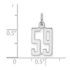 Sterling Silver/Rhodium-plated Elongated Number 59 Charm QES59