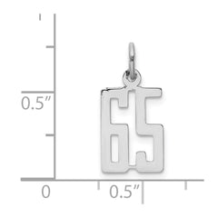 Sterling Silver/Rhodium-plated Elongated Number 65 Charm QES65