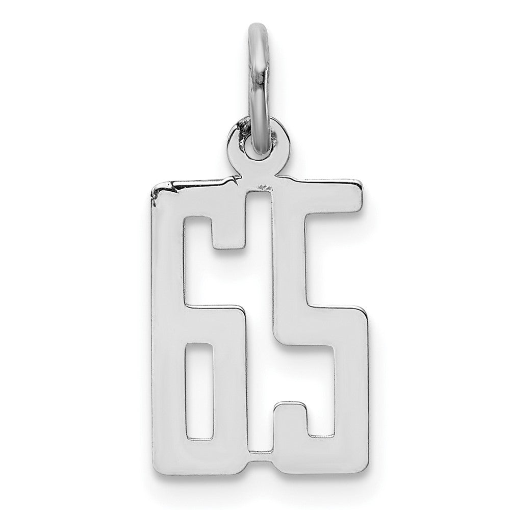 Sterling Silver/Rhodium-plated Elongated Number 65 Charm QES65