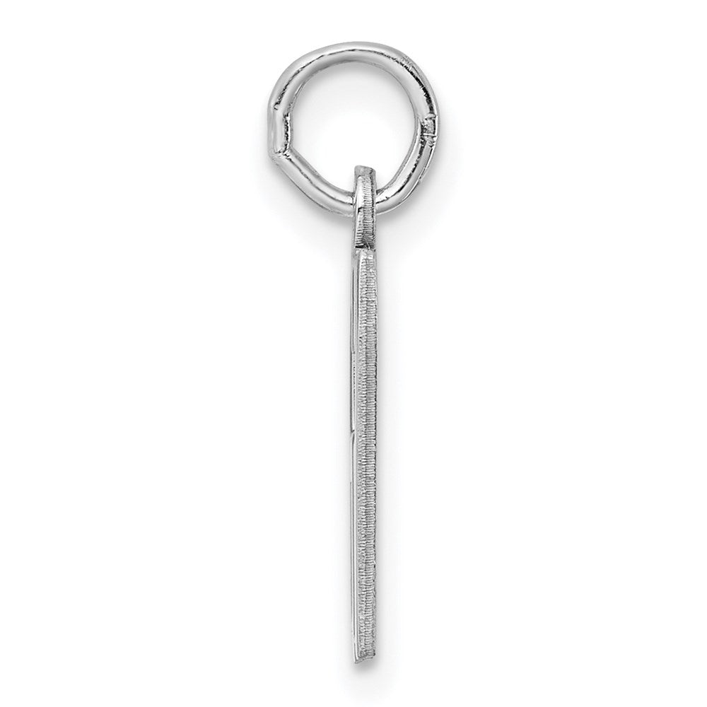 Sterling Silver/Rhodium-plated Elongated Number 67 Charm QES67