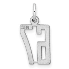 Sterling Silver/Rhodium-plated Elongated Number 67 Charm QES67