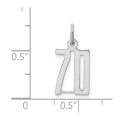 Sterling Silver/Rhodium-plated Elongated Number 70 Charm QES70