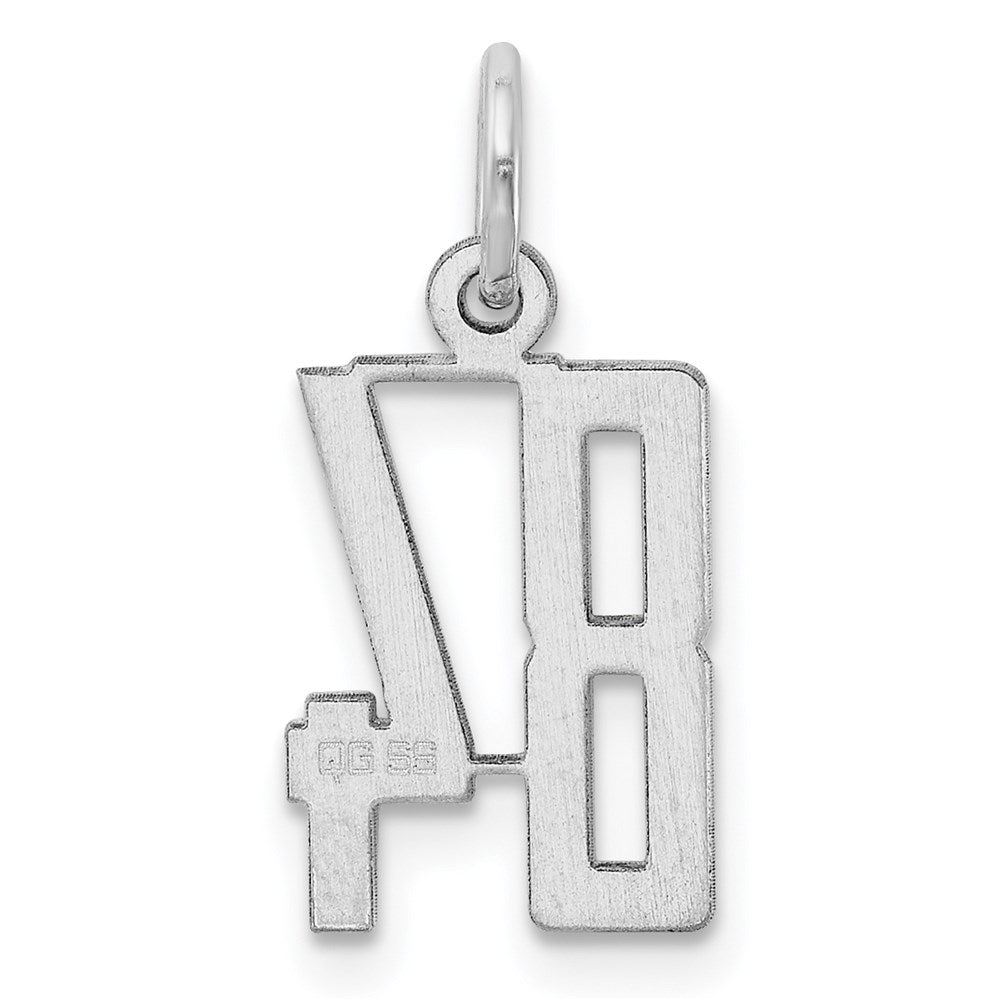 Sterling Silver/Rhodium-plated Elongated Number 84 Charm QES84