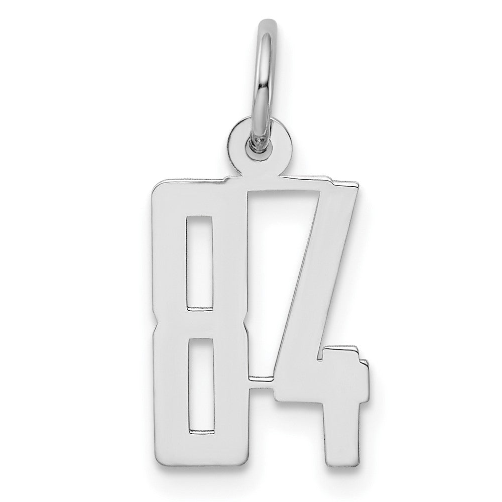 Sterling Silver/Rhodium-plated Elongated Number 84 Charm QES84