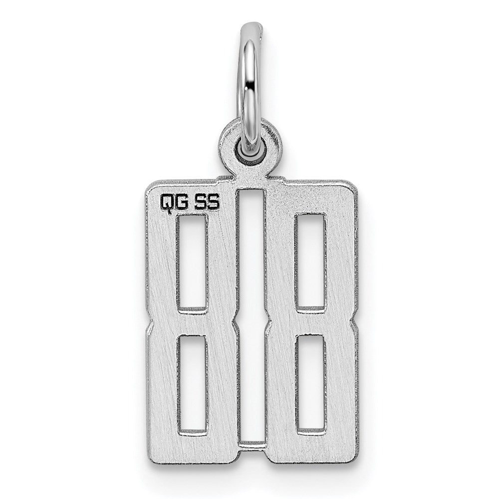 Sterling Silver/Rhodium-plated Elongated Number 88 Charm QES88