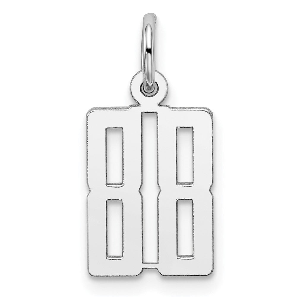 Sterling Silver/Rhodium-plated Elongated Number 88 Charm QES88