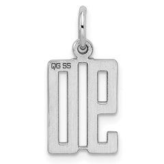 Sterling Silver/Rhodium-plated Elongated Number 90 Charm QES90