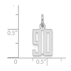 Sterling Silver/Rhodium-plated Elongated Number 90 Charm QES90