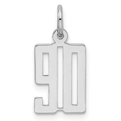 Sterling Silver/Rhodium-plated Elongated Number 90 Charm QES90