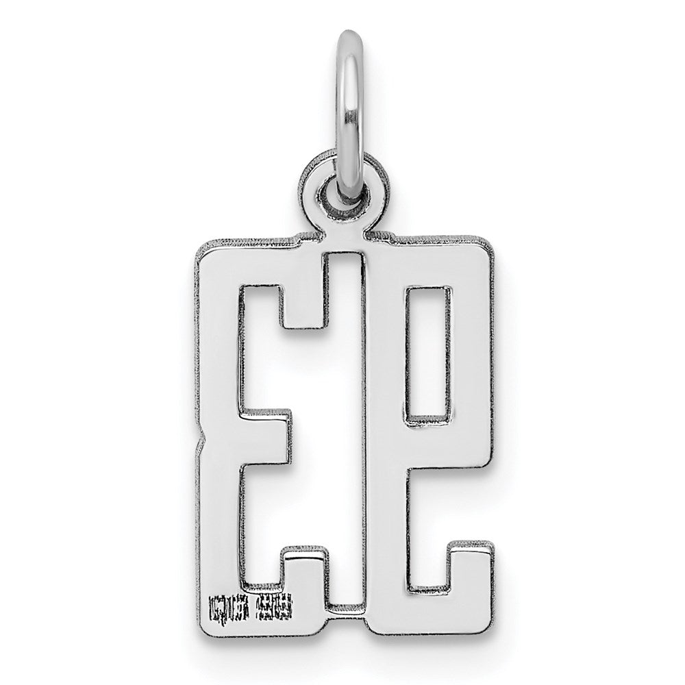 Sterling Silver/Rhodium-plated Elongated Number 93 Charm QES93