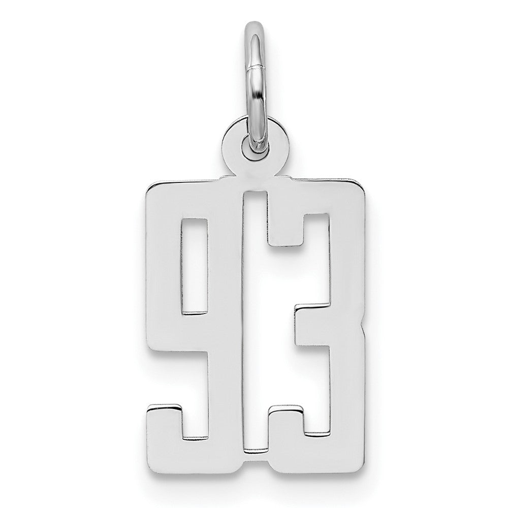 Sterling Silver/Rhodium-plated Elongated Number 93 Charm QES93