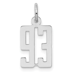 Sterling Silver/Rhodium-plated Elongated Number 93 Charm QES93
