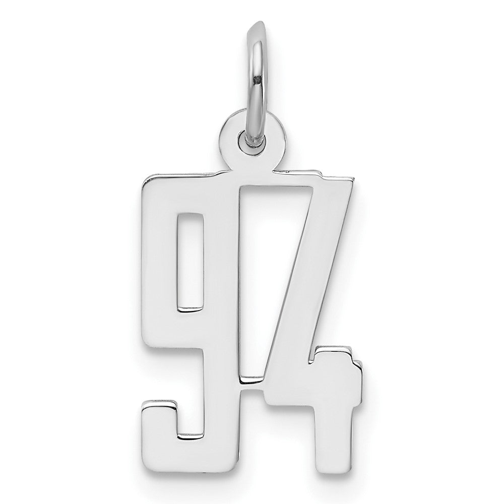 Sterling Silver/Rhodium-plated Elongated Number 94 Charm QES94