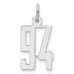 Sterling Silver/Rhodium-plated Elongated Number 94 Charm QES94
