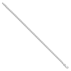 Sterling Silver Rhodium-plated 3.15mm D/C Flat Anchor Curb Chain QFAN080R-8