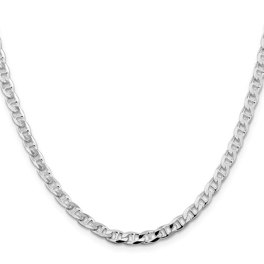 Sterling Silver Rhodium-plated 4.65mm D/C Flat Anchor Curb ChainQFAN120R