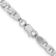 Sterling Silver Rhodium-plated 4.65mm D/C Flat Anchor Curb ChainQFAN120R