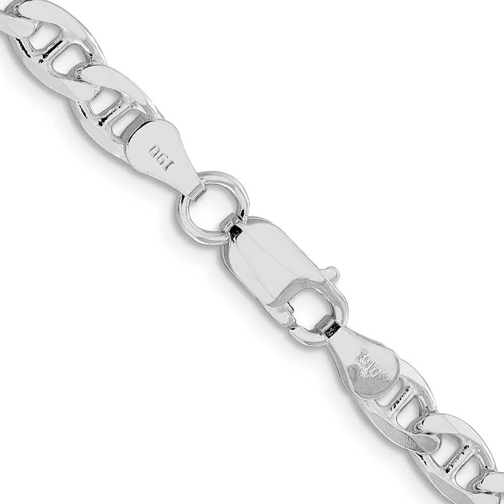 Sterling Silver Rhodium-plated 5.7mm D/C Flat Anchor Curb ChainQFAN150R