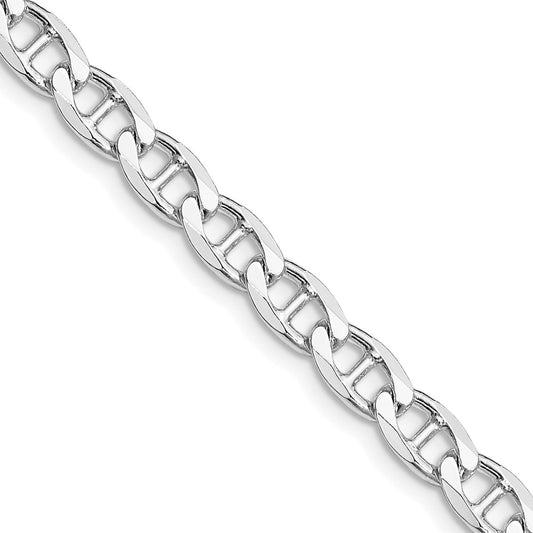 Sterling Silver Rhodium-plated 5.7mm D/C Flat Anchor Curb ChainQFAN150R