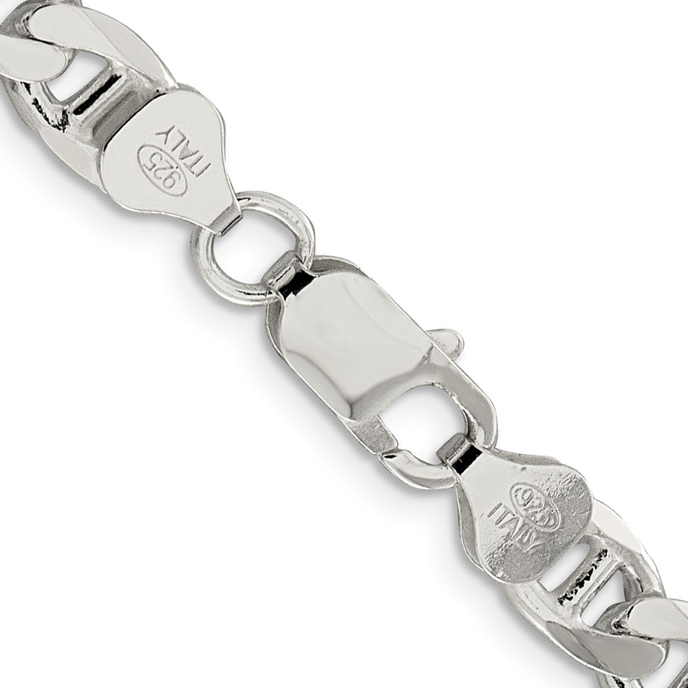 Sterling Silver 7.4mm D/C Flat Anchor Curb ChainQFAN200