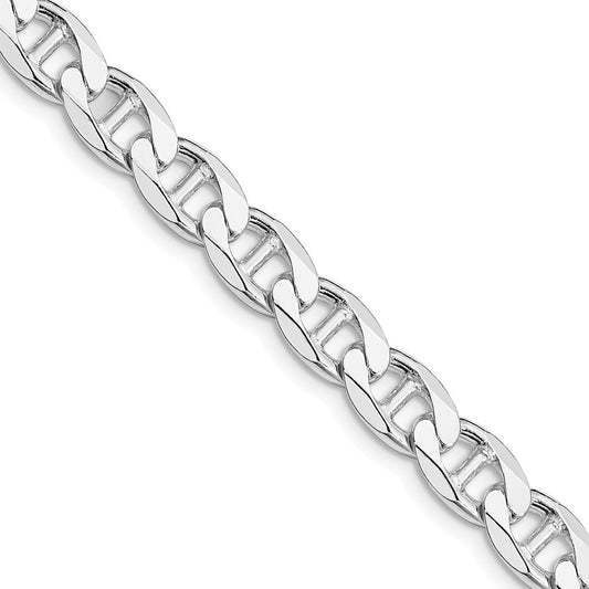 Sterling Silver Rhodium-plated 7.4mm D/C Flat Anchor Curb ChainQFAN200R