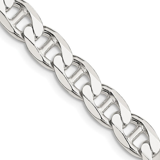 Sterling Silver 7.4mm D/C Flat Anchor Curb ChainQFAN200