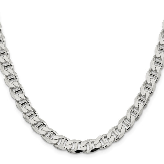 Sterling Silver 8.25mm D/C Flat Anchor Curb ChainQFAN220