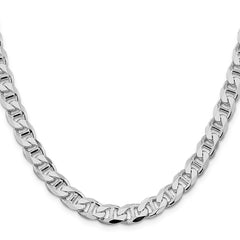 Sterling Silver Rhodium-plated 8.25mm D/C Flat Anchor Curb ChainQFAN220R