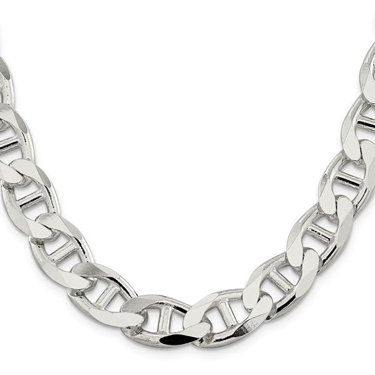 Sterling Silver 13.5mm D/C Flat Anchor Curb ChainQFAN350