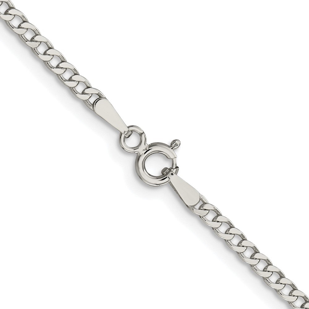 Sterling Silver Rhodium-plated 2.3mm Beveled Curb ChainQFB060R