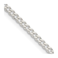 Sterling Silver 2.3mm Beveled Curb ChainQFB060