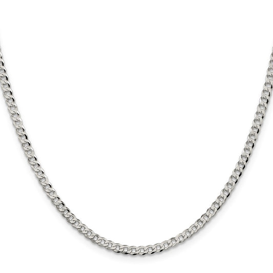 Sterling Silver 3.2mm Beveled Curb ChainQFB080