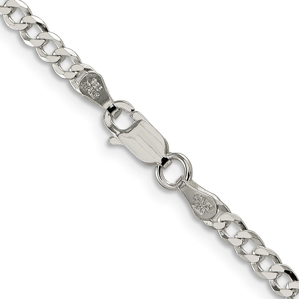 Sterling Silver 3.2mm Beveled Curb ChainQFB080