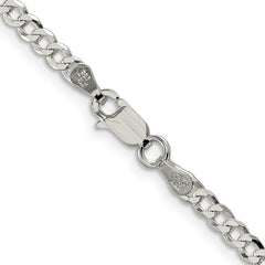 Sterling Silver 3.2mm Beveled Curb ChainQFB080