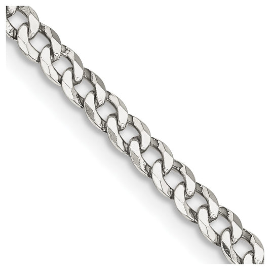 Sterling Silver 3.2mm Beveled Curb ChainQFB080