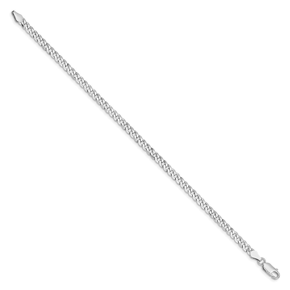 Sterling Silver Rhodium-plated 4mm Beveled Curb Chain QFB100R-8