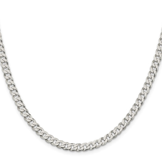 Sterling Silver 5mm Beveled Curb ChainQFB120