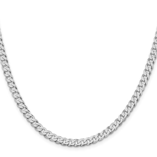 Sterling Silver Rhodium-plated 5mm Beveled Curb ChainQFB120R