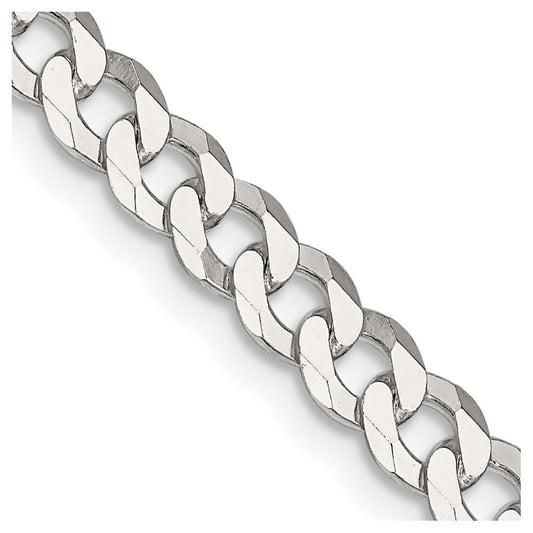 Sterling Silver 5mm Beveled Curb ChainQFB120