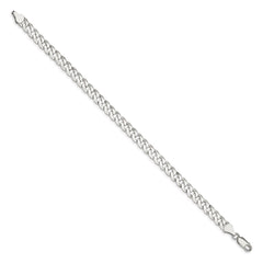 Sterling Silver 6mm Beveled Curb Chain QFB150-8