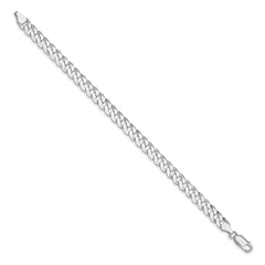 Sterling Silver Rhodium-plated 7mm Beveled Curb Chain QFB180R-8