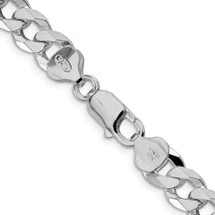 Sterling Silver Rhodium-plated 8.5mm Beveled Curb ChainQFB210R