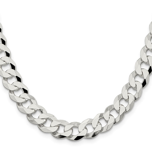 Sterling Silver 10.6mm Beveled Curb ChainQFB250