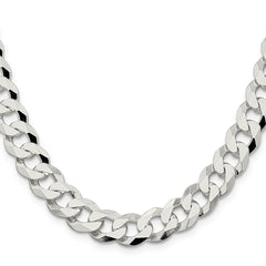 Sterling Silver 10.6mm Beveled Curb ChainQFB250
