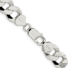 Sterling Silver 10.6mm Beveled Curb ChainQFB250