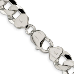 Sterling Silver 12.3mm Beveled Curb ChainQFB300