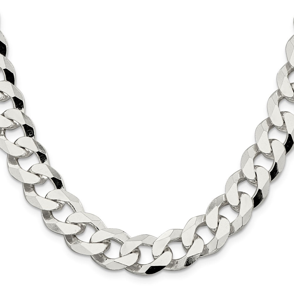 Sterling Silver 14mm Beveled Curb ChainQFB350