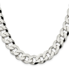 Sterling Silver 14mm Beveled Curb ChainQFB350